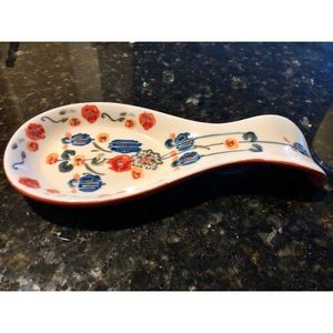 Anthropologie hand painted floral spoon rest.